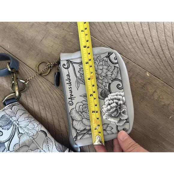 Anuschka 100% Genuine Leather Hand-Painted Hobo Shoulder Purse with Coin Pouch - Picture 11 of 15